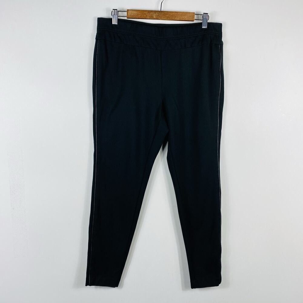 J. Jill Size Large Ponte Leggings Black Pull On Casual Stretch